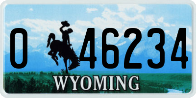 WY license plate 046234