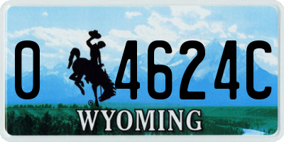 WY license plate 04624C