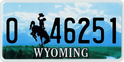 WY license plate 046251