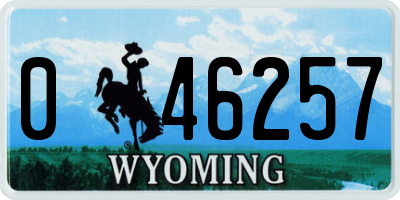 WY license plate 046257