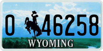 WY license plate 046258