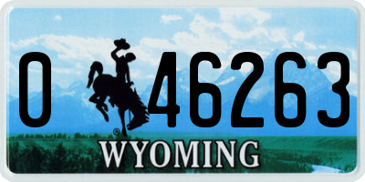 WY license plate 046263