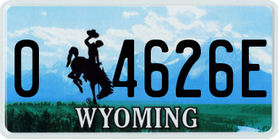 WY license plate 04626E