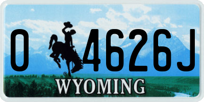WY license plate 04626J