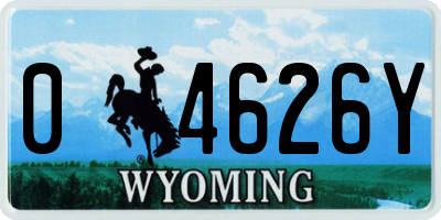 WY license plate 04626Y