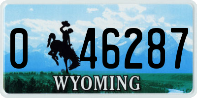 WY license plate 046287