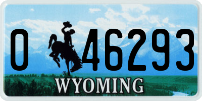 WY license plate 046293