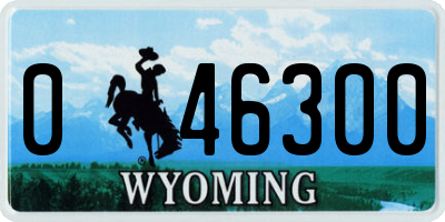 WY license plate 046300