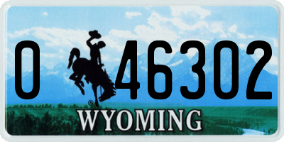 WY license plate 046302