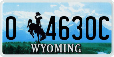 WY license plate 04630C