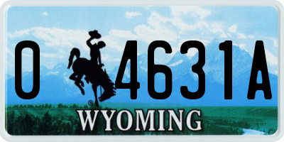 WY license plate 04631A