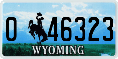 WY license plate 046323