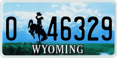 WY license plate 046329