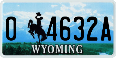 WY license plate 04632A