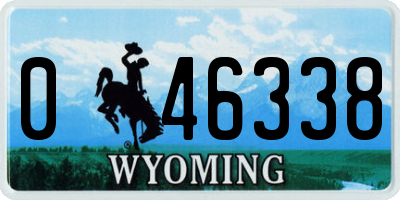 WY license plate 046338