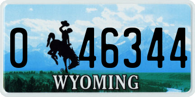 WY license plate 046344