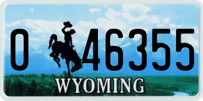 WY license plate 046355