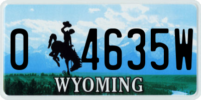 WY license plate 04635W
