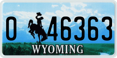 WY license plate 046363
