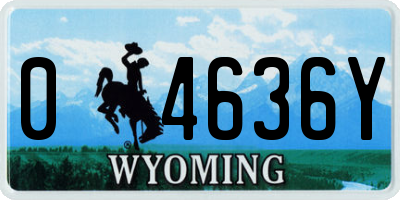 WY license plate 04636Y