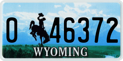 WY license plate 046372