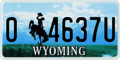 WY license plate 04637U