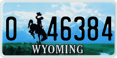 WY license plate 046384