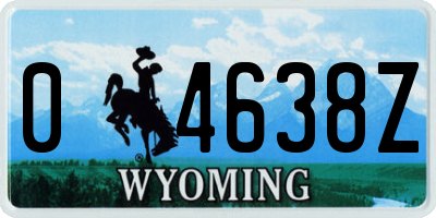 WY license plate 04638Z