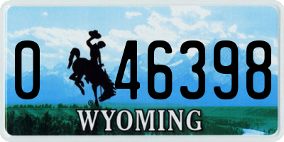 WY license plate 046398