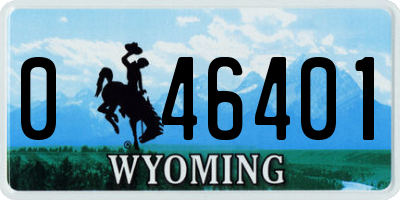 WY license plate 046401