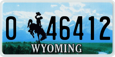 WY license plate 046412
