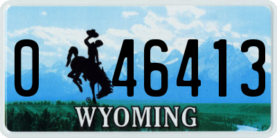 WY license plate 046413