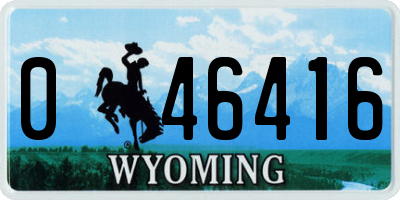 WY license plate 046416