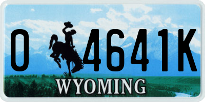 WY license plate 04641K