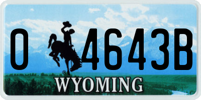 WY license plate 04643B