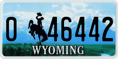 WY license plate 046442