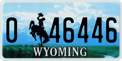 WY license plate 046446