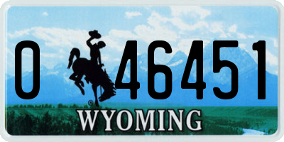 WY license plate 046451