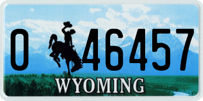 WY license plate 046457