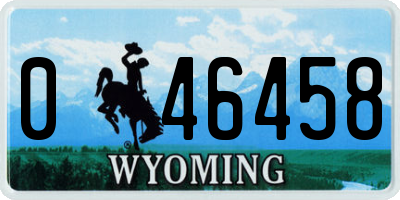 WY license plate 046458