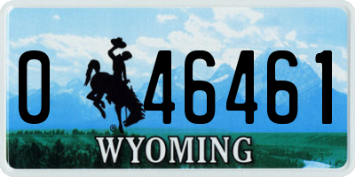 WY license plate 046461