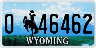 WY license plate 046462
