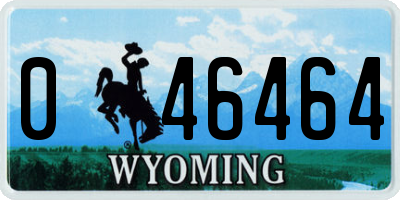 WY license plate 046464