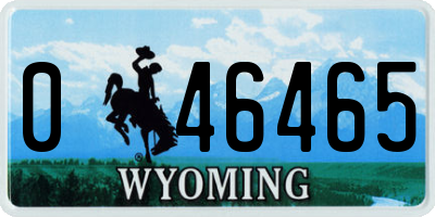 WY license plate 046465
