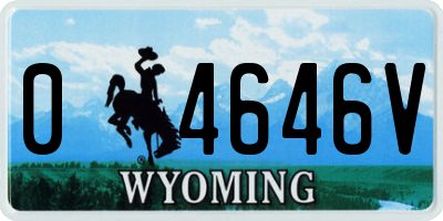 WY license plate 04646V