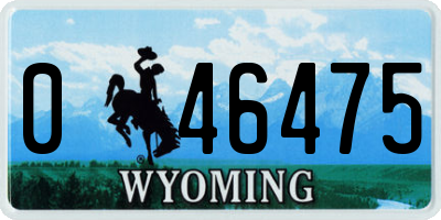 WY license plate 046475