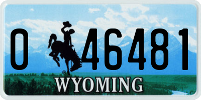 WY license plate 046481