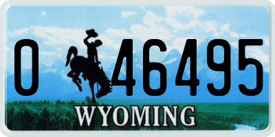 WY license plate 046495