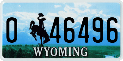 WY license plate 046496