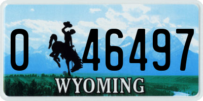 WY license plate 046497
